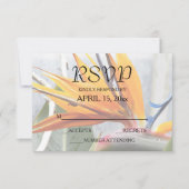 熱帯バードオブパラダイス結婚フローラ 出欠カード (正面)