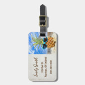 熱帯パイナップルとサングラス ラゲッジタグ (正面縦)