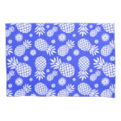 熱帯パイナップルと花ホワイトブルー 枕カバー (正面左)