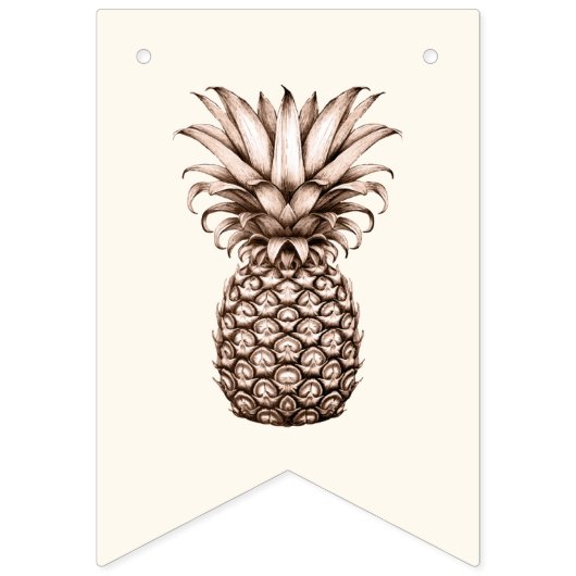 熱帯パイナップルのハッピーバースデーデコール バンティングフラッグ (第1の旗)