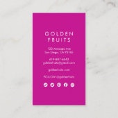 熱帯パイナップルの水色ピンク紫の虹 名刺 (裏面)