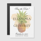 熱帯パイナップルの結婚式の日付を保存 (正面/裏面)