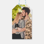 熱帯パイナップルの結婚式の日付を保存 ギフトタグ (裏面)