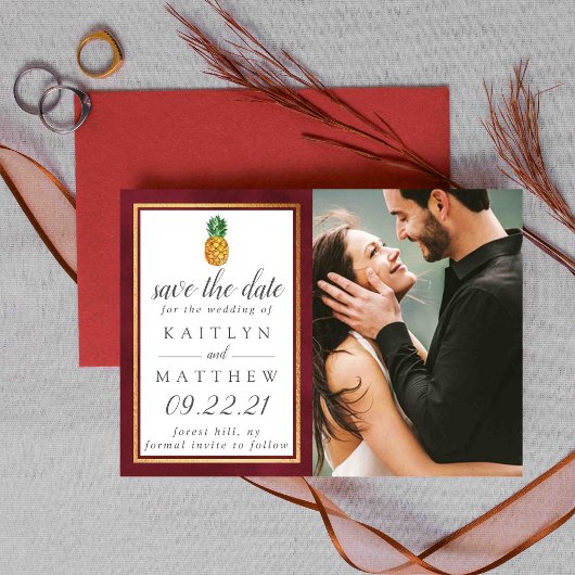 熱帯パイナップルの結婚式の日付を保存 セーブザデート
