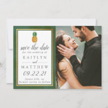 熱帯パイナップルの結婚式の日付を保存