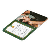 熱帯パイナップルの結婚式の日付を保存 マグネット (左側)