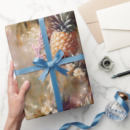 熱帯パイナップルの花 ラッピングペーパー (ギフト)