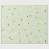 熱帯パイナップルを作パーソナライズされたる ラッピングペーパー (フラット)