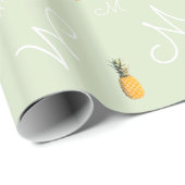 熱帯パイナップルを作パーソナライズされたる ラッピングペーパー (ロールコーナー)