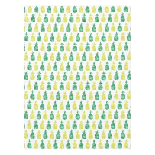 熱帯パイナップルイエローグリーンハワイアン果実 テーブルクロス (正面)