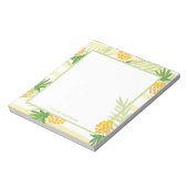 熱帯パイナップルイエローストライプ水色 ノートパッド (回転)