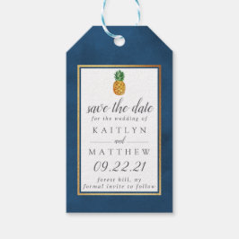 熱帯パイナップルウェディング日付ギフトラベルを保存 ギフトタグ