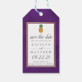 熱帯パイナップルウェディング日付ギフトラベルを保存 ギフトタグ (正面)