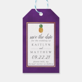 熱帯パイナップルウェディング日付ギフトラベルを保存 ギフトタグ