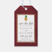 熱帯パイナップルウェディング日付ギフトラベルを保存 ギフトタグ (正面)