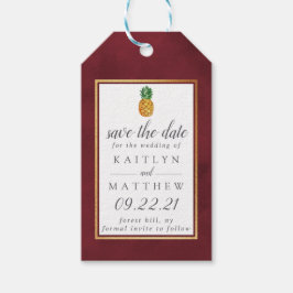 熱帯パイナップルウェディング日付ギフトラベルを保存 ギフトタグ