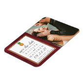 熱帯パイナップルウェディング日付磁石を保存 マグネット (左側)