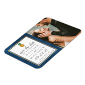 熱帯パイナップルウェディング日付磁石を保存 マグネット (左側)