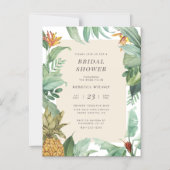熱帯パイナップルウォーターカラーサマーブライダルシャワー マグネット招待状 (正面)