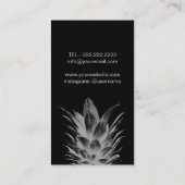 熱帯パイナップルエレガントな銀製の黒いストライプの 名刺 (裏面)