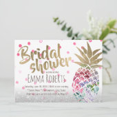 熱帯パイナップルエレガントフローラブライダルシャワー 招待状 (スタンド正面)