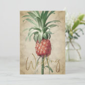 熱帯パイナップルエレガントモダン金ゴールド結婚の 招待状 (スタンド正面)