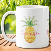 熱帯パイナップルカスタム水色 コーヒーマグカップ