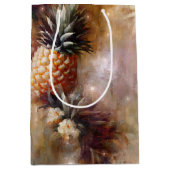 熱帯パイナップルスパークルブライダルシャワー ミディアムペーパーバッグ (正面)