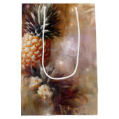 熱帯パイナップルスパークルブライダルシャワー ミディアムペーパーバッグ (裏面)