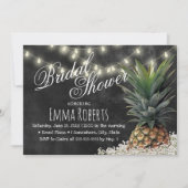 熱帯パイナップルチョーク素朴ボードブライダルシャワー 招待状 (正面)