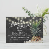 熱帯パイナップルチョーク素朴ボードブライダルシャワー 招待状 (スタンド正面)