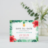 熱帯パイナップルハワイアンハイビスカス保存日 案内ポストカード (スタンド正面)