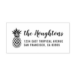 熱帯パイナップルハンド書差出人住所 ラバースタンプ