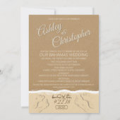 熱帯パイナップルハート結婚式招待状 招待状 (裏面)