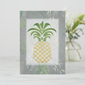 熱帯パイナップルハート結婚式招待状 招待状 (スタンド正面)