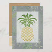 熱帯パイナップルハート結婚式招待状 招待状 (正面/裏面)