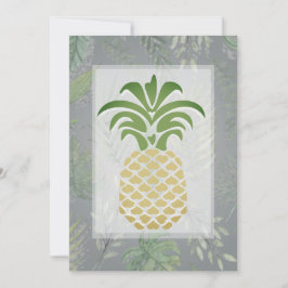 熱帯パイナップルハート結婚式招待状 招待状
