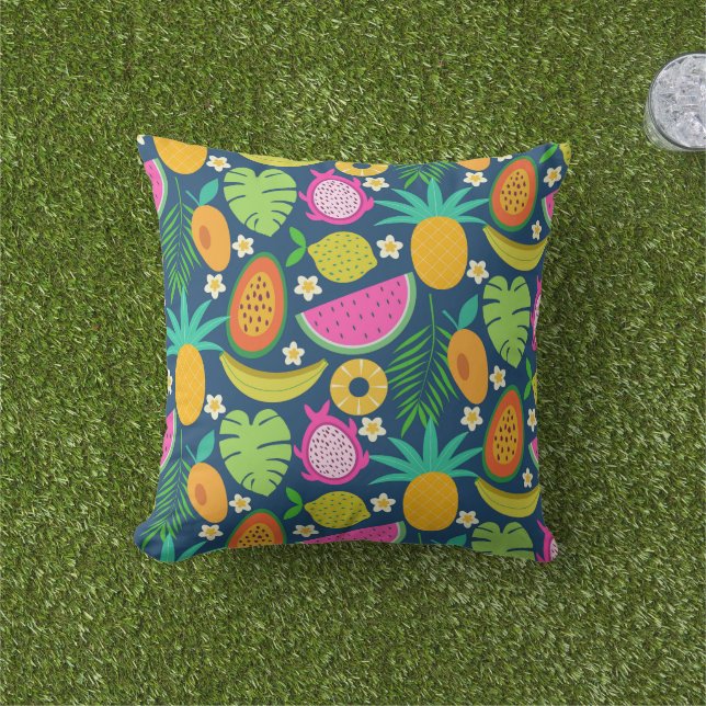 熱帯パイナップルバナナスイカ果実園 アウトドアクッション (芝生)