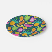 熱帯パイナップルバナナスイカ ペーパープレート (アングル)