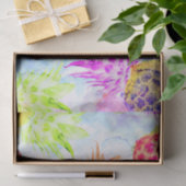 熱帯パイナップルパターン水の色の分離 薄葉紙 (ギフト)