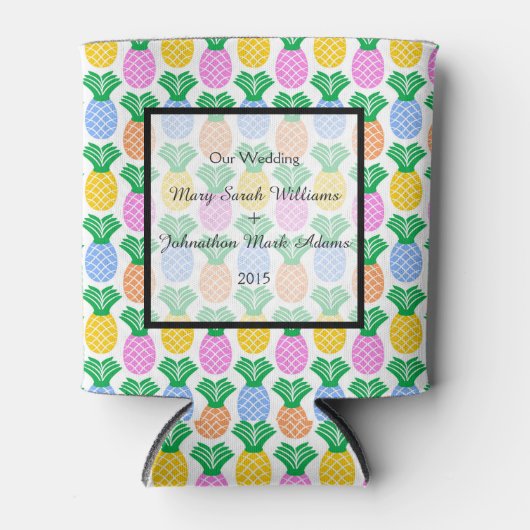 熱帯パイナップルパタ結婚ーン 缶クーラー (正面)