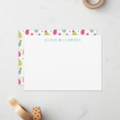 熱帯パイナップルパーソナライズされた ノートカード (正面/裏面インサイチュ)