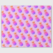 熱帯パイナップルパーティーラベンダーラッピング紙 ラッピングペーパー (フラット)