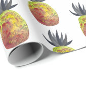 熱帯パイナップルパーティー赤い黄色の水色 ラッピングペーパー (ロールコーナー)