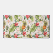 熱帯パイナップルパーム離れの花柄 デスクマット (正面)