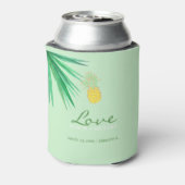 熱帯パイナップルビーチグリーン結婚金ゴールド 缶クーラー (缶裏面)