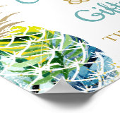 熱帯パイナップルビーチパーティーカード&ギフトサイン ポスター (角)