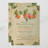 熱帯パイナップルビーチライツバースデーパーティー 招待状 (正面/裏面)