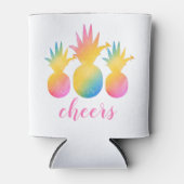 熱帯パイナップルピンクレインボーウォーター応援 缶クーラー (正面)