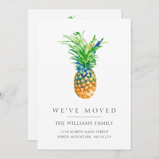 熱帯パイナップルファミリー引っ越し 案内状 (正面/裏面)